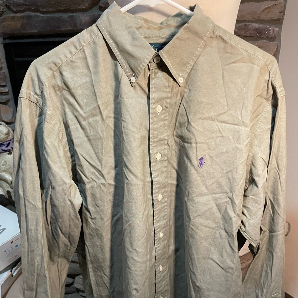 Ralph Lauren Khaki Button-Down Shirt